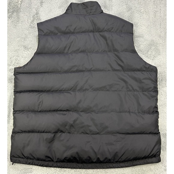 Land's End Vest Men 2XL 50-52 Black Down‎ NYLON Full Zip Puffer Pockets - Picture 2 of 9